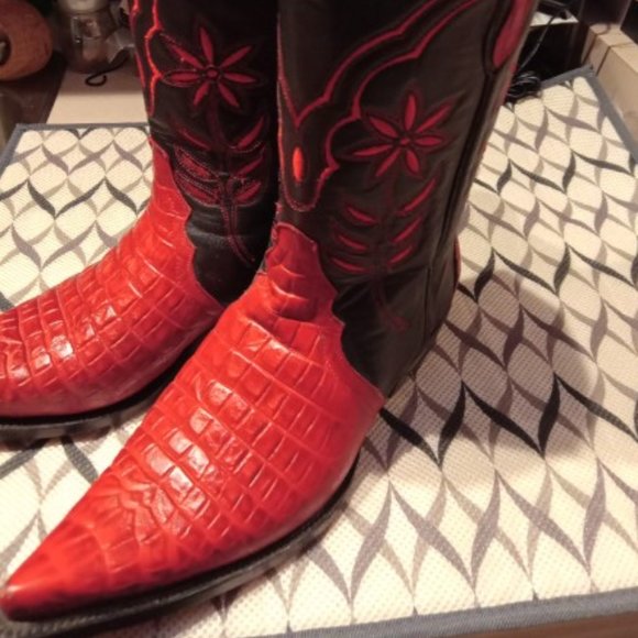 Leather Cowboy Boots - Men's 8/Women's 10 - Picture 5 of 16